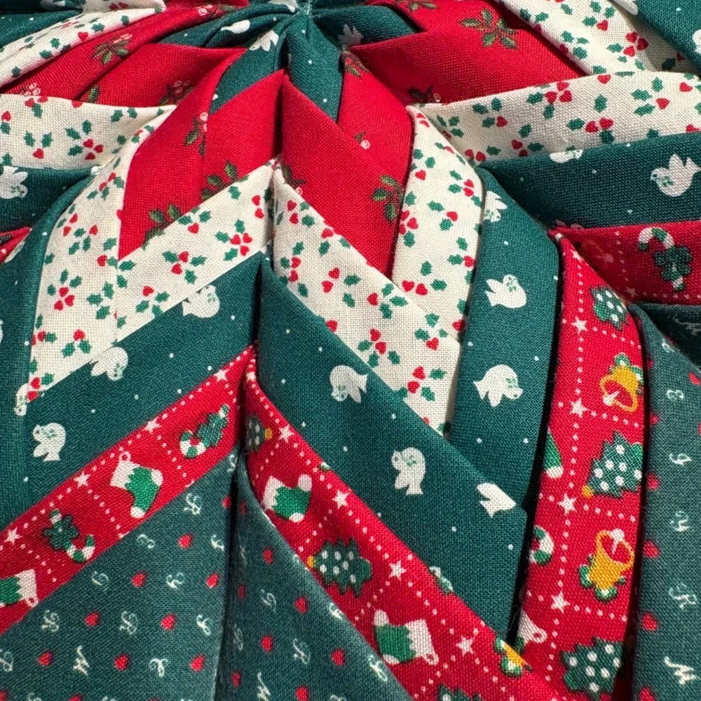Vintage Handmade Quilted Star Wall Hanging Hoop Art Christmas Holiday Decor‎ 14